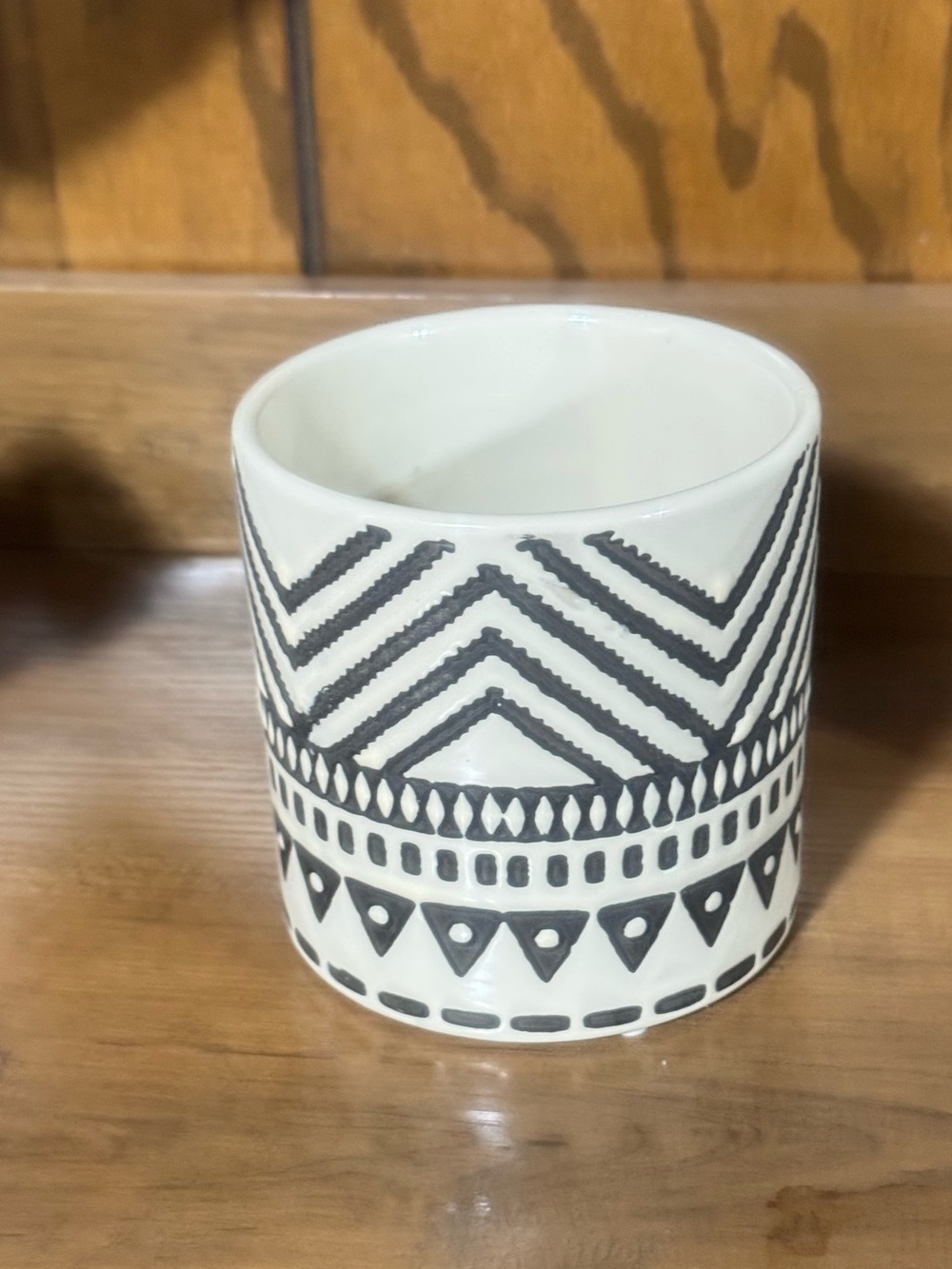 Black and Off White Tribal Ceramic